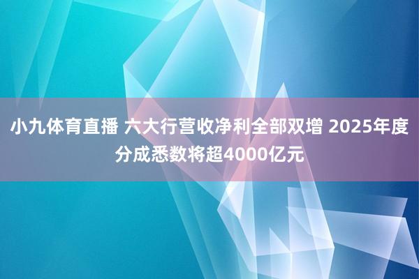 小九体育直播 六大行营收净利全部双增 2025年度分成悉数将超4000亿元