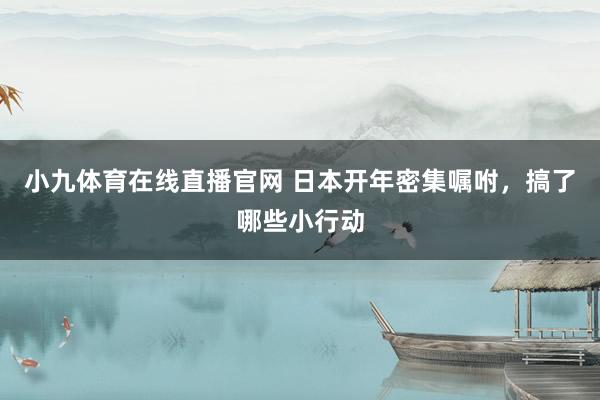 小九体育在线直播官网 日本开年密集嘱咐，搞了哪些小行动
