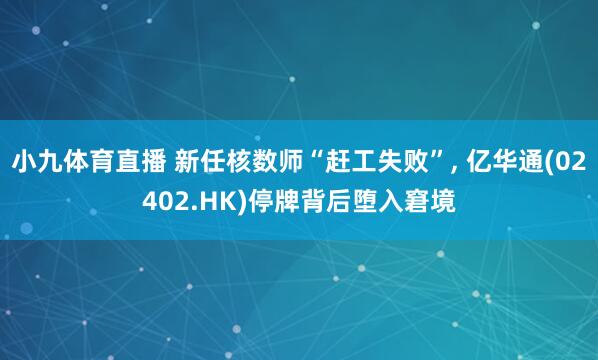 小九体育直播 新任核数师“赶工失败”， 亿华通(02402.HK)停牌背后堕入窘境