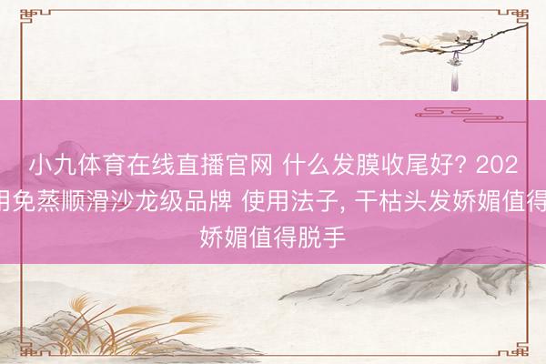 小九体育在线直播官网 什么发膜收尾好? 2026家用免蒸顺滑沙龙级品牌 使用法子， 干枯头发娇媚值得脱手