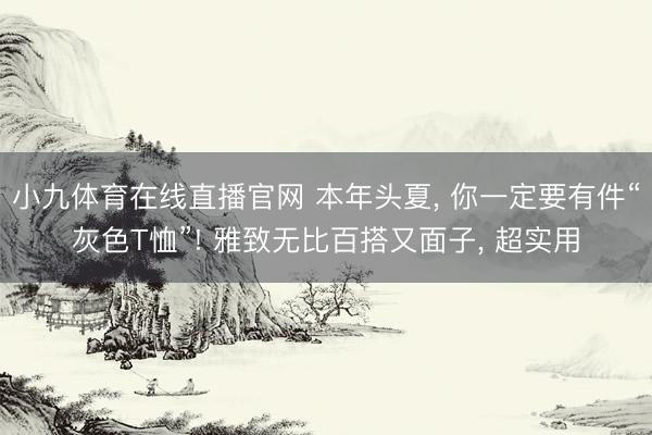 小九体育在线直播官网 本年头夏, 你一定要有件“灰色T恤”! 雅致无比百搭又面子, 超实用