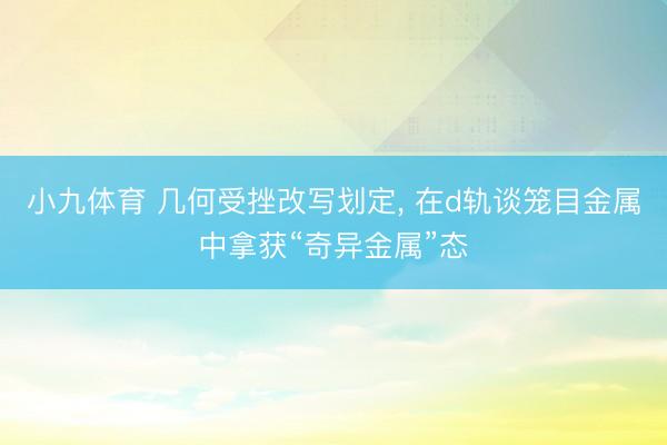 小九体育 几何受挫改写划定, 在d轨谈笼目金属中拿获“奇异金属”态