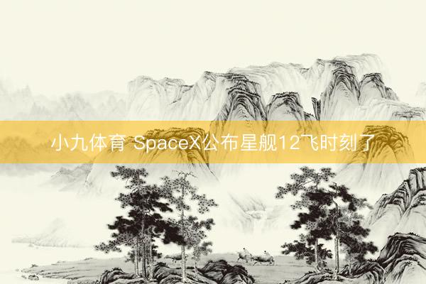 小九体育 SpaceX公布星舰12飞时刻了