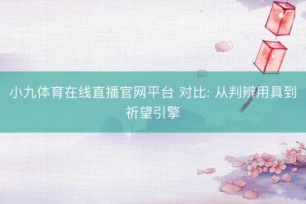 小九体育在线直播官网平台 对比: 从判辨用具到祈望引擎