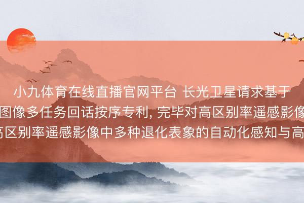 小九体育在线直播官网平台 长光卫星请求基于分层动态教唆的遥感图像多任务回话按序专利, 完毕对高区别率遥感影像中多种退化表象的自动化感知与高质地回话