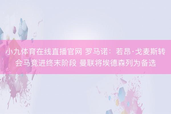小九体育在线直播官网 罗马诺：若昂·戈麦斯转会马竞进终末阶段