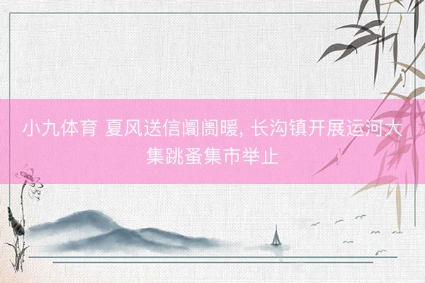 小九体育 夏风送信阛阓暖， 长沟镇开展运河大集跳蚤集市举止