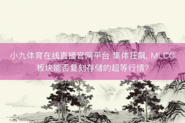 小九体育在线直播官网平台 集体狂飙， MLCC板块能否复刻存储的超等行情?