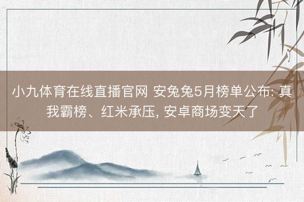 小九体育在线直播官网 安兔兔5月榜单公布: 真我霸榜、红米承压， 安卓商场变天了