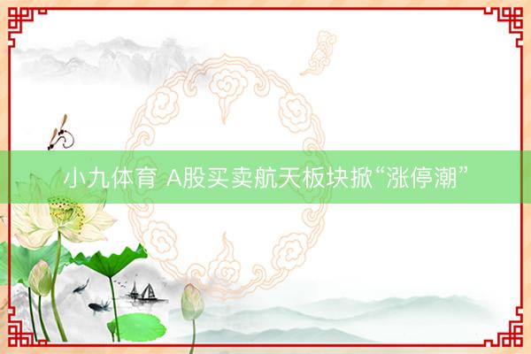 小九体育 A股买卖航天板块掀“涨停潮”